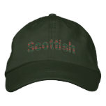 Scottish Red Green Tartan embroidered hats