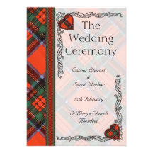 Scottish Tartan Wedding program - Royal Stewart Custom Announcement