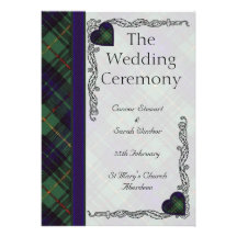Scottish Tartan Wedding program - Stewart Hunting Custom Invitations