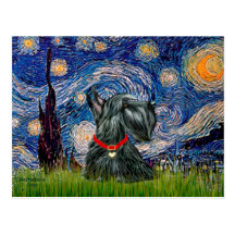 Scottish Terrier 12c -Starry Night Postcard
