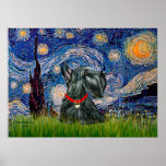 Scottish Terrier 12c -Starry Night posters