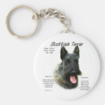 Scottish Terrier (brindle) History Design Keychain