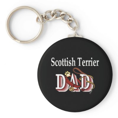 scottish terrier dad Keychain by DogsByDezign