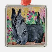 Scottish Terrier Garden Christmas Tree Ornaments