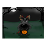 Scottish Terrier Halloween Postcard
