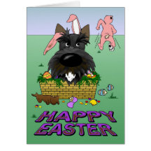 Scottish Terrier Happy Easter Card