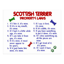 SCOTTISH TERRIER Property Laws 2 Post Card