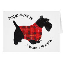 Scottish Terrier Red & Black Plaid Sweater Cards