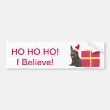 Scottish Terrier Santa Hat Bumper Sticker