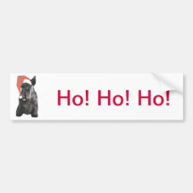 Scottish Terrier Santa Hat Christmas Bumper Sticker