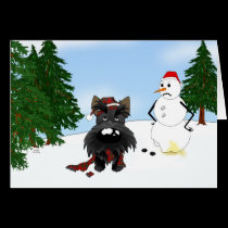 Scottish Terrier Winter Scene cards