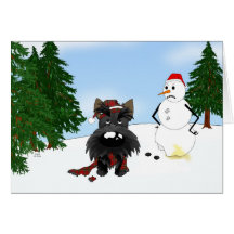 Scottish Terrier Winter Scene Greeting Cards