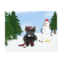 Scottish Terrier Winter Scene