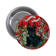 Scottish Terrier Xmas Pinback Buttons