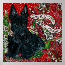Scottish Terrier Xmas Poster