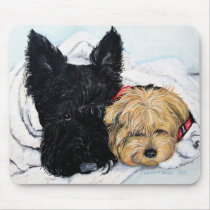 Scottish Terrier & Yorkie Best Friends Mousepad