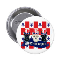 Scottish Terriers 4th of July Pinback Button