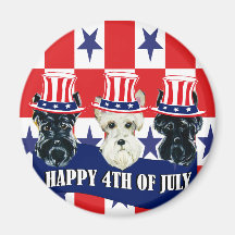 Scottish Terriers 4th of July Refrigerator Magnets