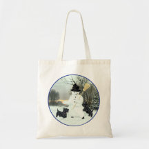 Scottish Terriers Build a Snowman Bag
