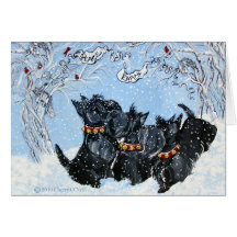 Scottish Terriers in the snow! Greeting Cards