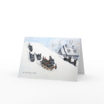 Scottish Terriers Sledding Greeting Cards