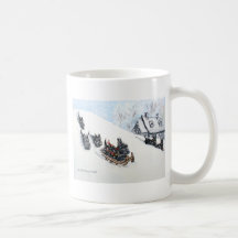 Scottish Terriers Sledding Coffee Mugs