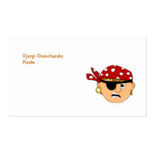 Scowling Boy Cute Pirate Stuff Customisable Business Card Template