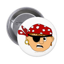 Scowling Boy Cute Pirate Stuff Customisable Button