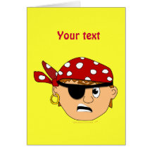 Scowling Boy Cute Pirate Stuff Customisable Cards