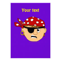 Scowling Boy Cute Pirate Stuff Customisable Custom Announcements