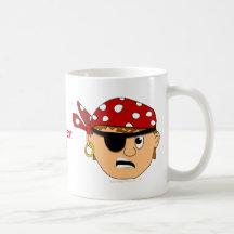 Scowling Boy Cute Pirate Stuff Customisable Coffee Mugs