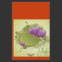 Scrapbook Wallpaper Purple Hearts stationery