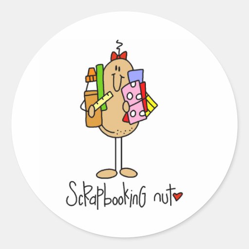 Scrapbooking Nut Round Sticker