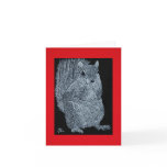 Scratchboard Squirrel Note Card