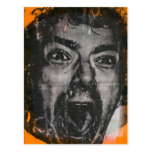 Scream face postcard
