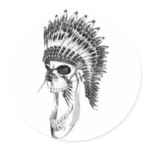 Screaming Indian Chief Sticker