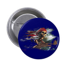 Screaming Pirate Captain by FishTs.com Buttons