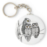 Screech Owl Family Keychain