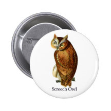 Screech Owl Pinback Button