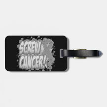 Screw Brain Cancer Comic Style Bag Tags