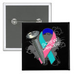 Screw Cancer - Grunge Thyroid Cancer buttons