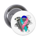 Screw Cancer - Grunge Thyroid Cancer buttons