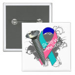 Screw Cancer - Grunge Thyroid Cancer buttons