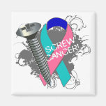 Screw Cancer - Grunge Thyroid Cancer magnets