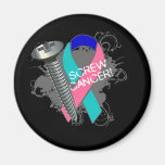 Screw Cancer - Grunge Thyroid Cancer magnets
