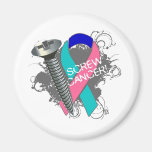 Screw Cancer - Grunge Thyroid Cancer magnets