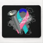 Screw Cancer - Grunge Thyroid Cancer mousepads