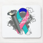 Screw Cancer - Grunge Thyroid Cancer mousepads