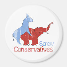 Screw Conservatives Faded Refrigerator Magnet
