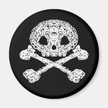 Scribble skull fridge magnets